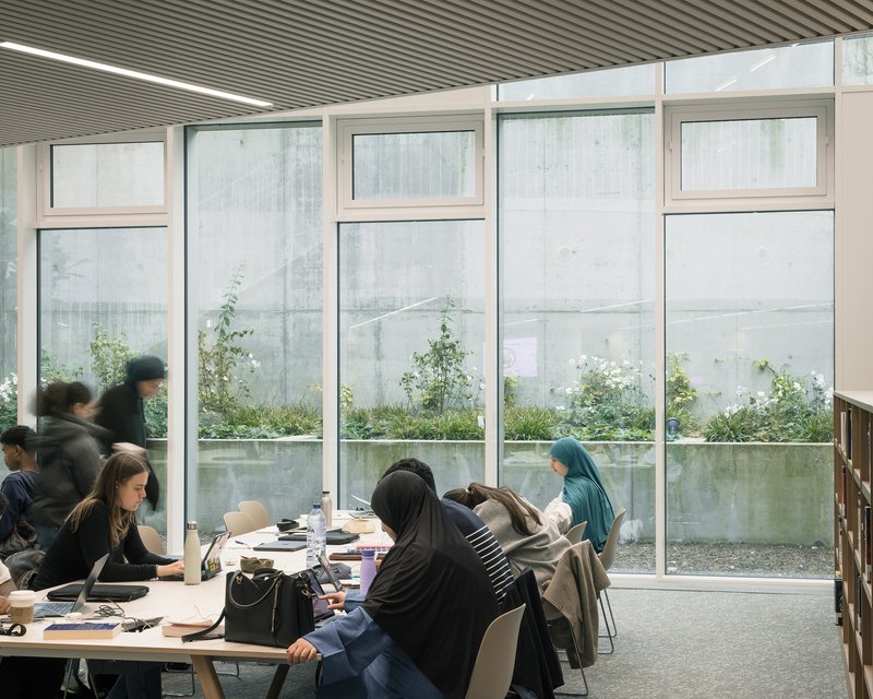 Learning and Innovation Center / evr-Architecten - Interior Photography, Chair, Table, Glass